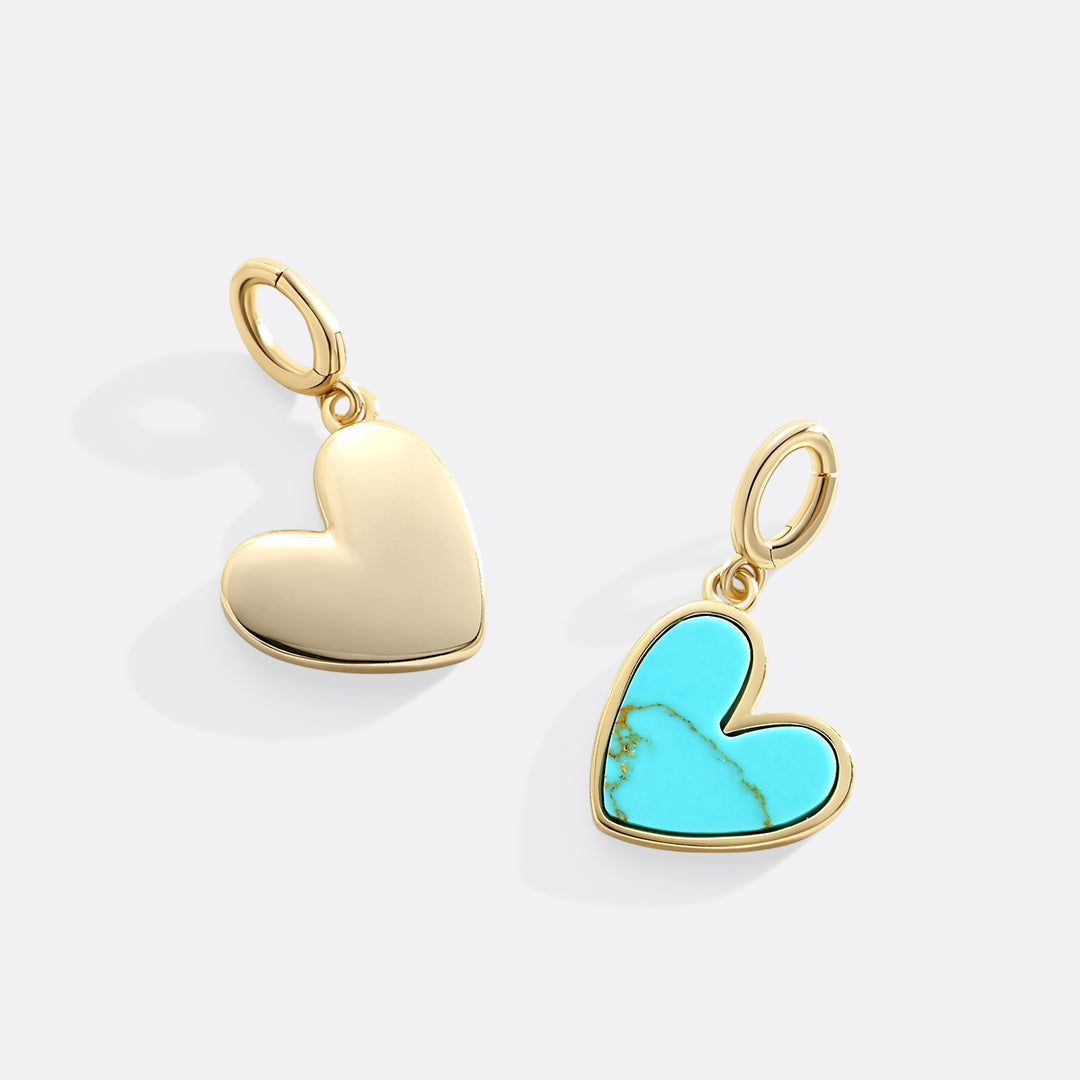 Natural Stone Heart Charm