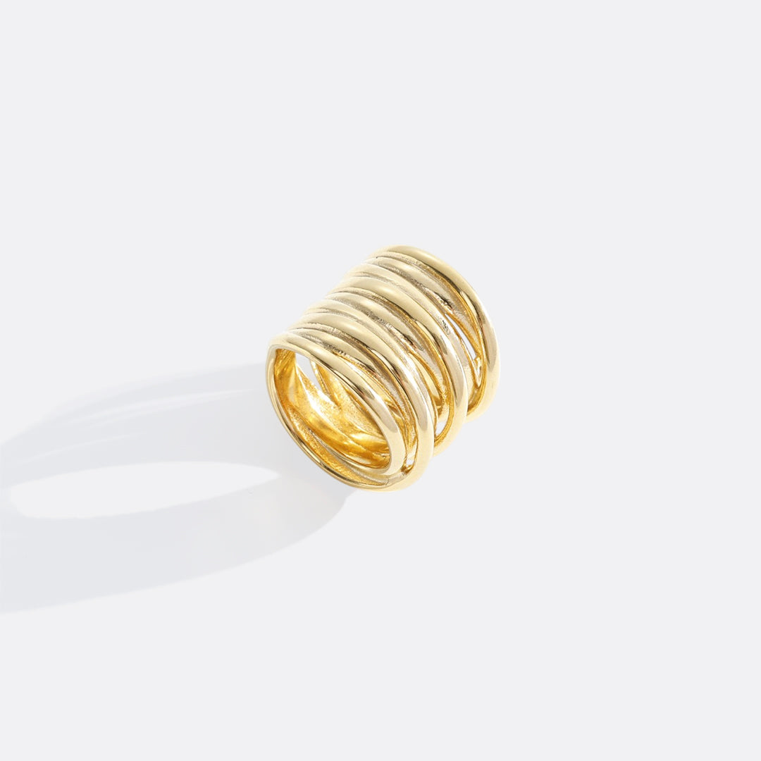 Statement Gold Coil Ring