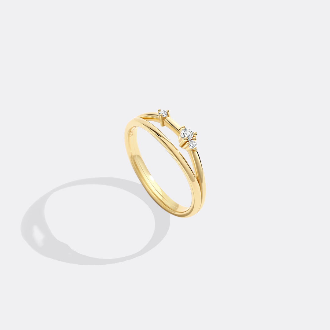 Crescent Moon Diamond Ring