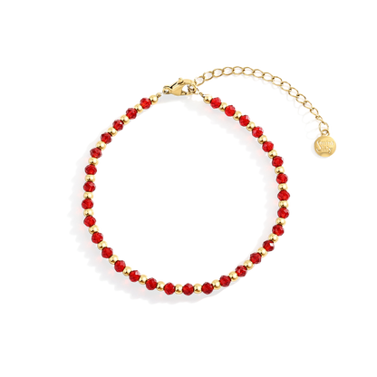 Birthstone and Gold Bead Bracelet
