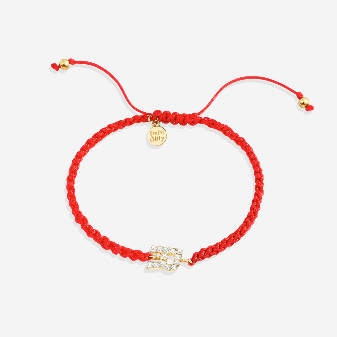 Braided Initial String Adjustable Bracelet