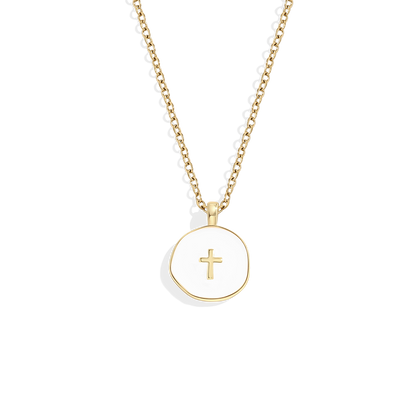 Minimalist Enamel Cross Pendant