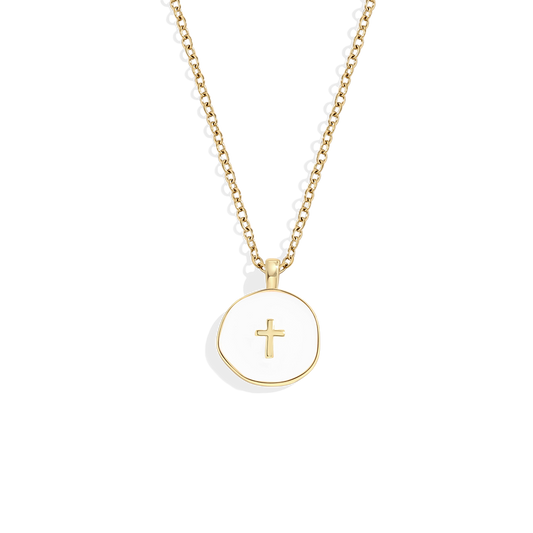 Minimalist Enamel Cross Pendant