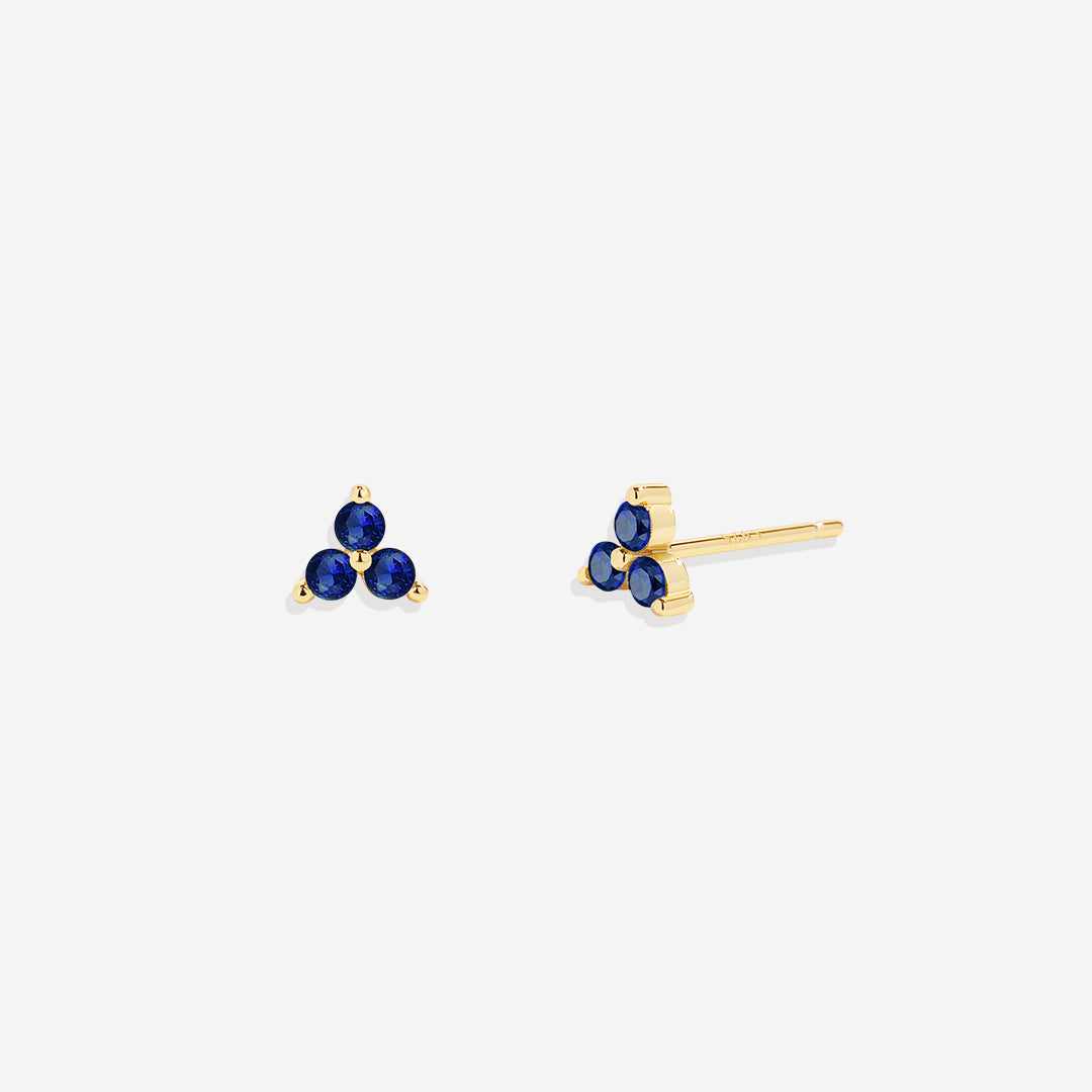 Trinity Birthstone Stud Earrings