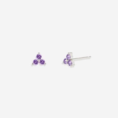 Trinity Birthstone Stud Earrings