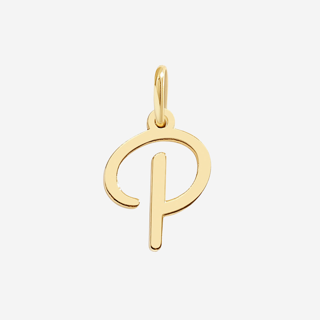 Cursive Initial Charm – Gold
