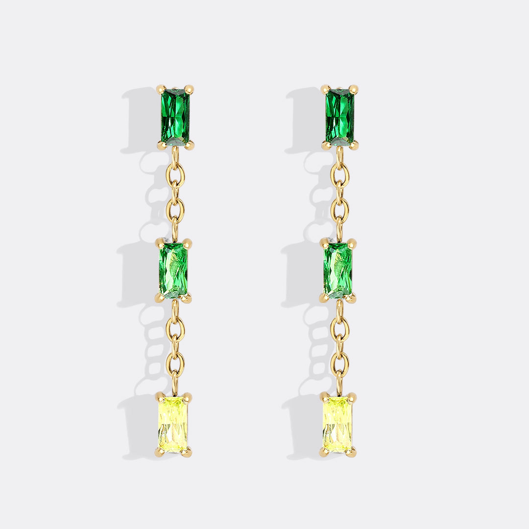 Ombre Baguette Dangle Earrings