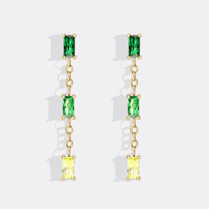 Ombre Baguette Dangle Earrings
