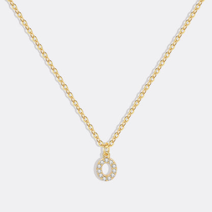 Gold Pavé Uppercase Initial Necklace