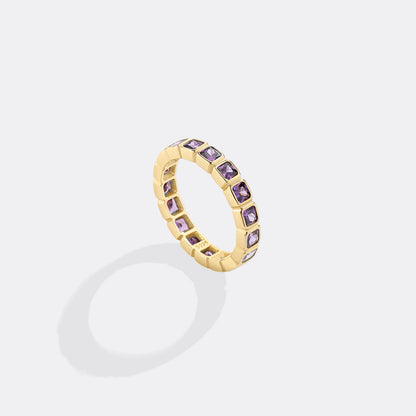Asscher Cut Birthstone Eternity Ring