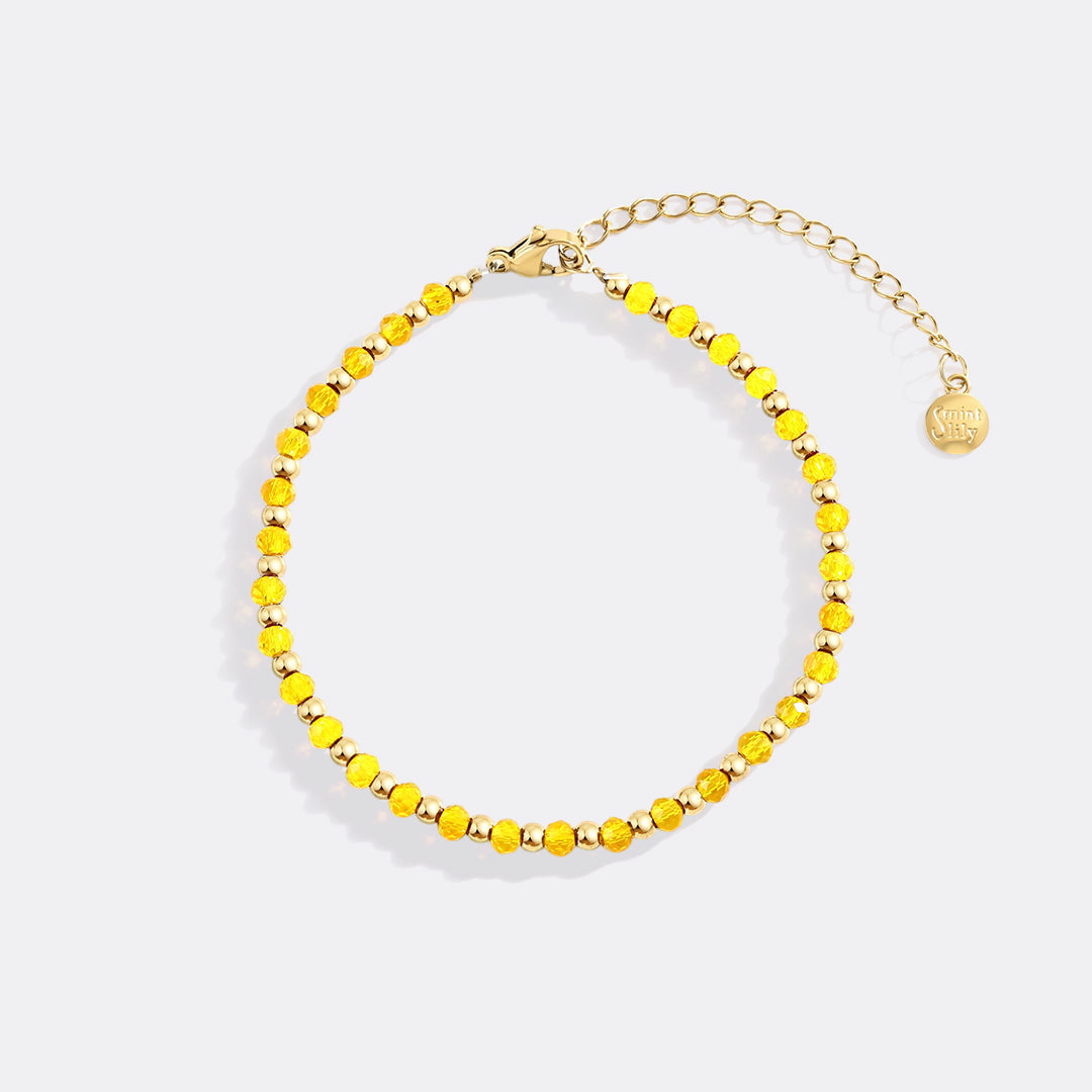 Birthstone and Gold Bead Bracelet