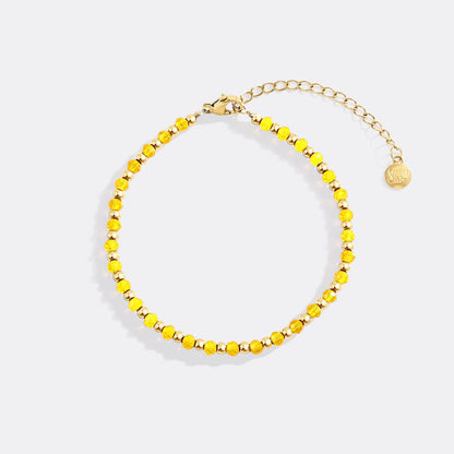 Birthstone and Gold Bead Bracelet