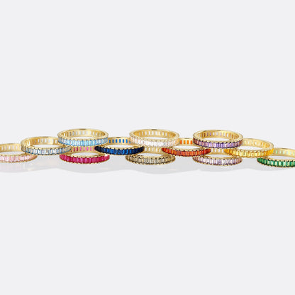 Baguette Birthstone Eternity Band