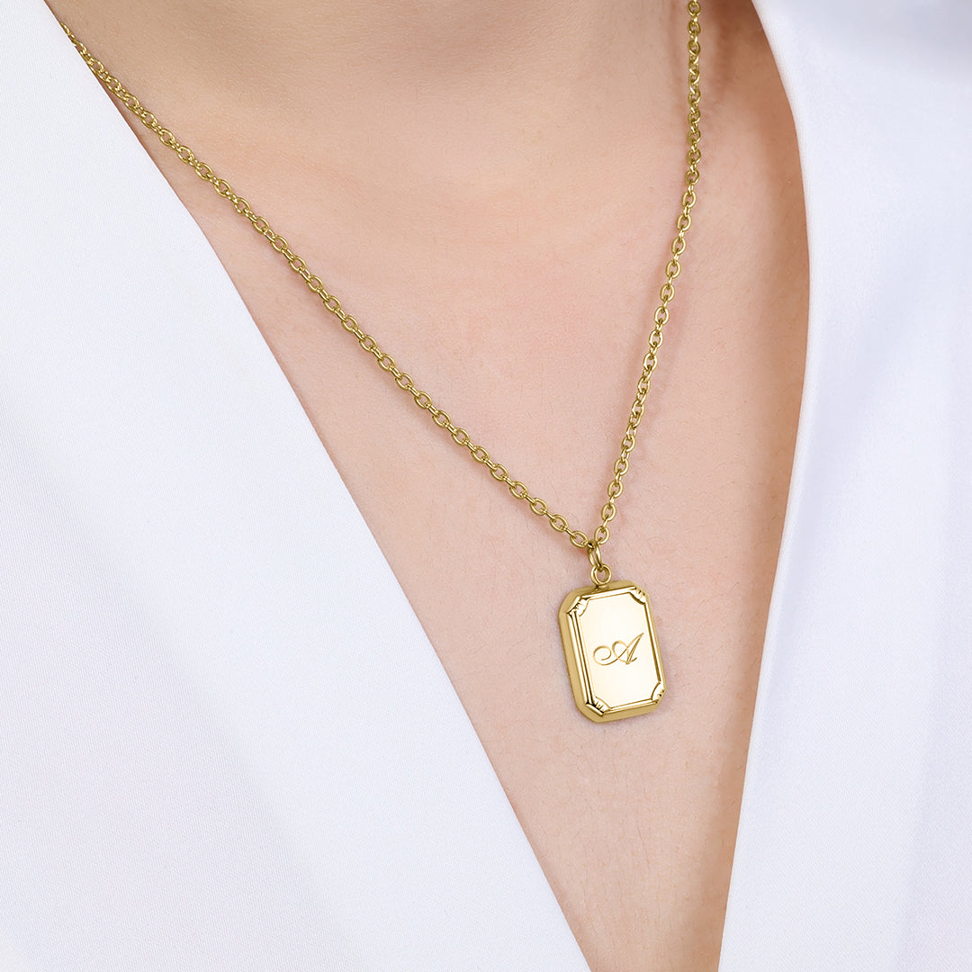 Gold Initial Pendant Necklace