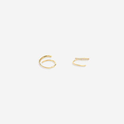 Double Loop Huggie Hoop Earrings
