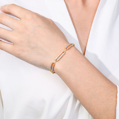 Pave Diamond Paperclip Bracelet