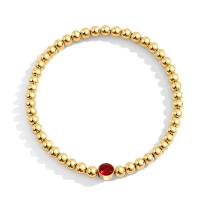 Gold Beaded Bubble Birthstone Bracelet