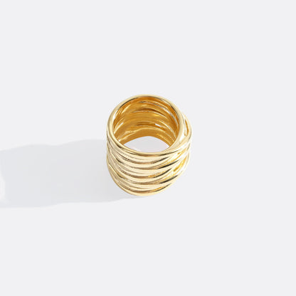 Statement Gold Coil Ring