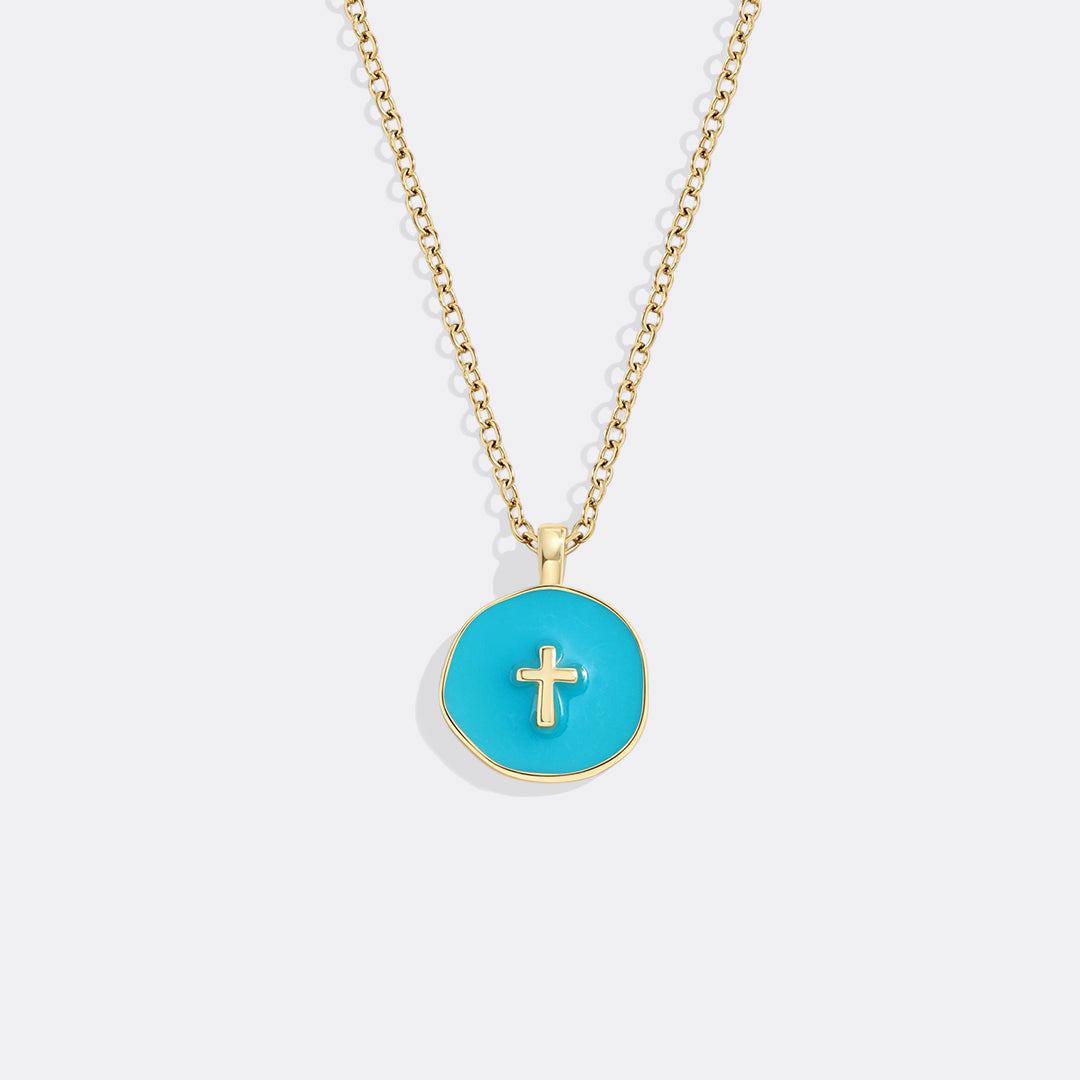 Minimalist Enamel Cross Pendant