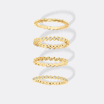 Dainty Gold Mini Ring Set