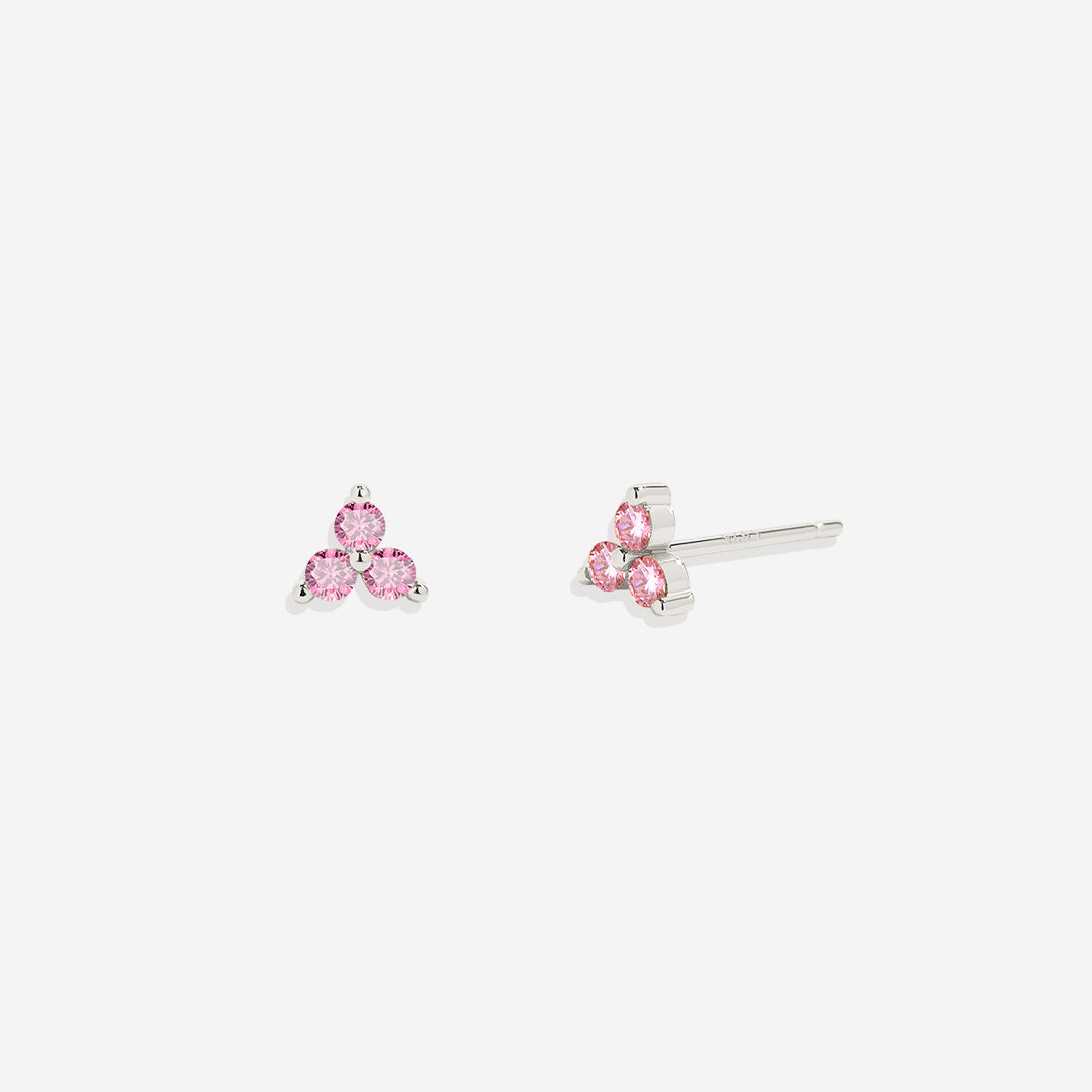 Trinity Birthstone Stud Earrings