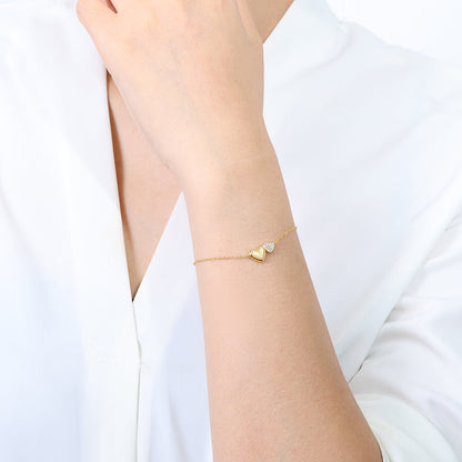 Gold Heart Pavé Bracelet