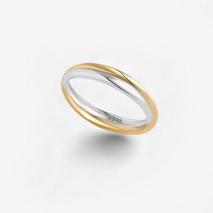 Mixed Metal Crossover Ring