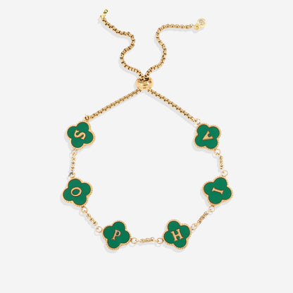 Colorful Clover Custom Name Bracelet