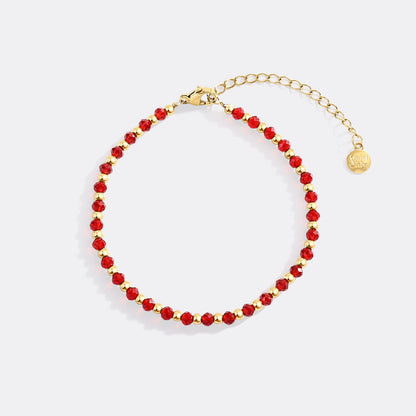 Birthstone and Gold Bead Bracelet