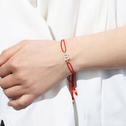 Initial String Adjustable Bracelet