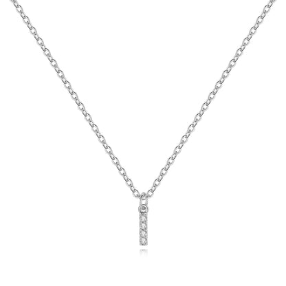 Sterling Silver Pavé Uppercase Initial Necklace