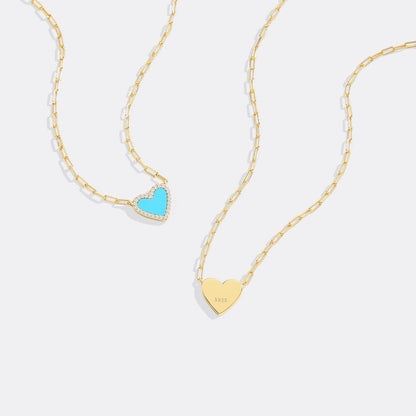 Dainty Heart Paperclip Necklace