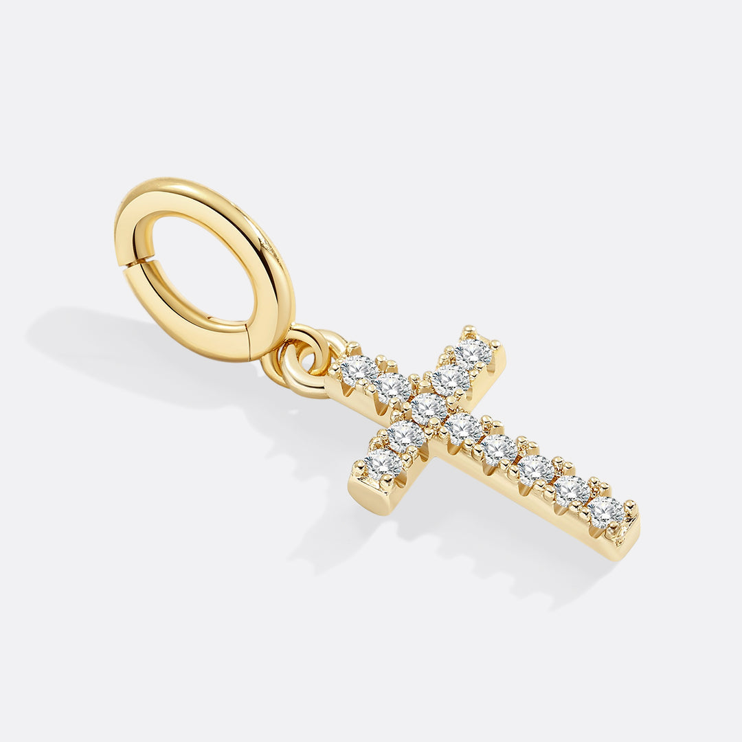 Pave Cross Charm
