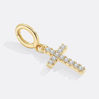 Pave Cross Charm