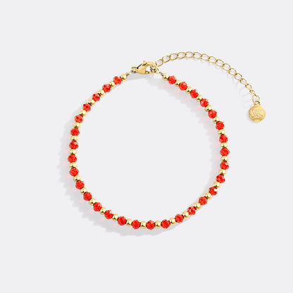 Birthstone and Gold Bead Bracelet