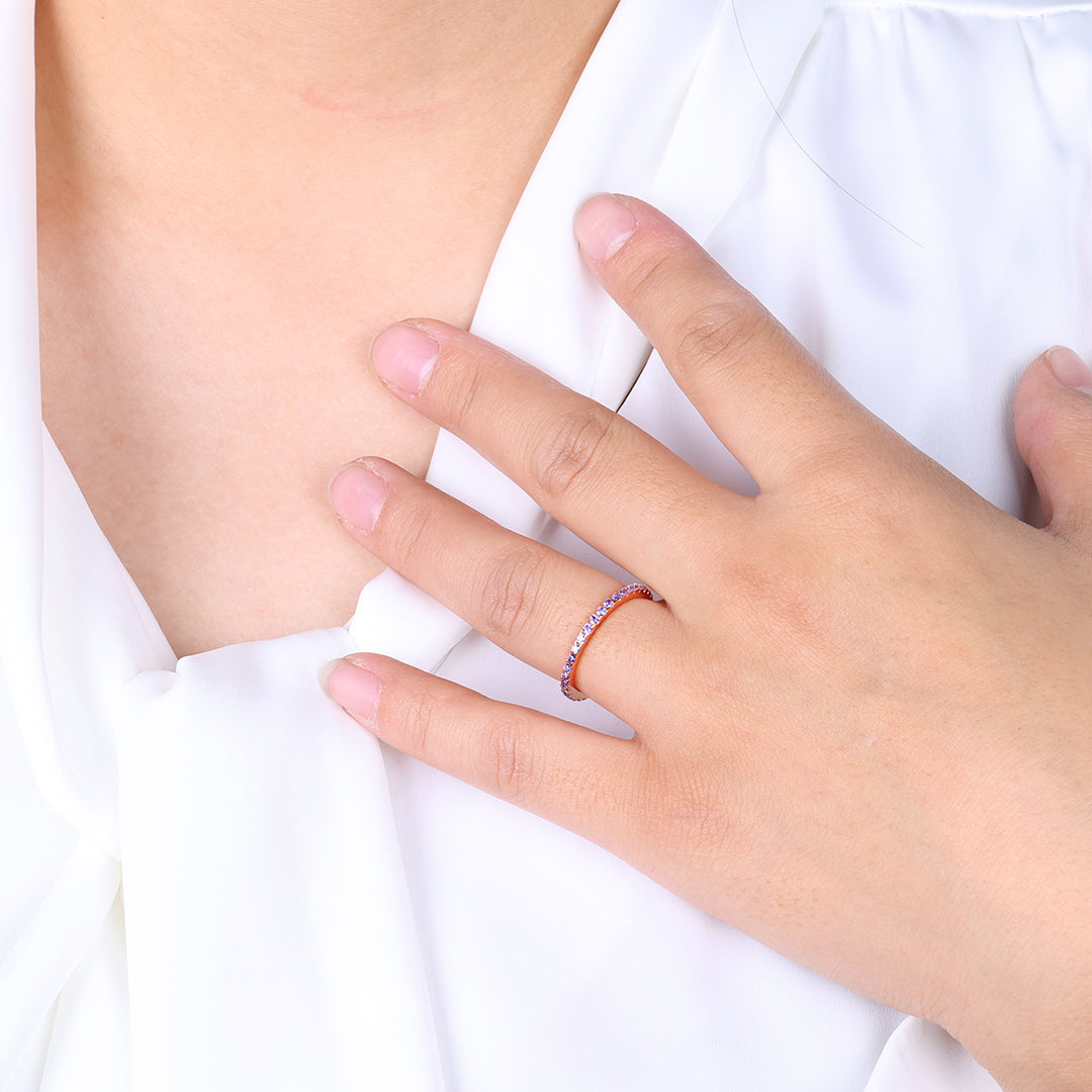 July Birthstone Eternity Stacking Ring