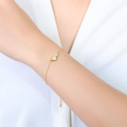 Gold Heart Pavé Bracelet