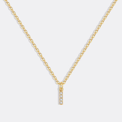 Gold Pavé Uppercase Initial Necklace