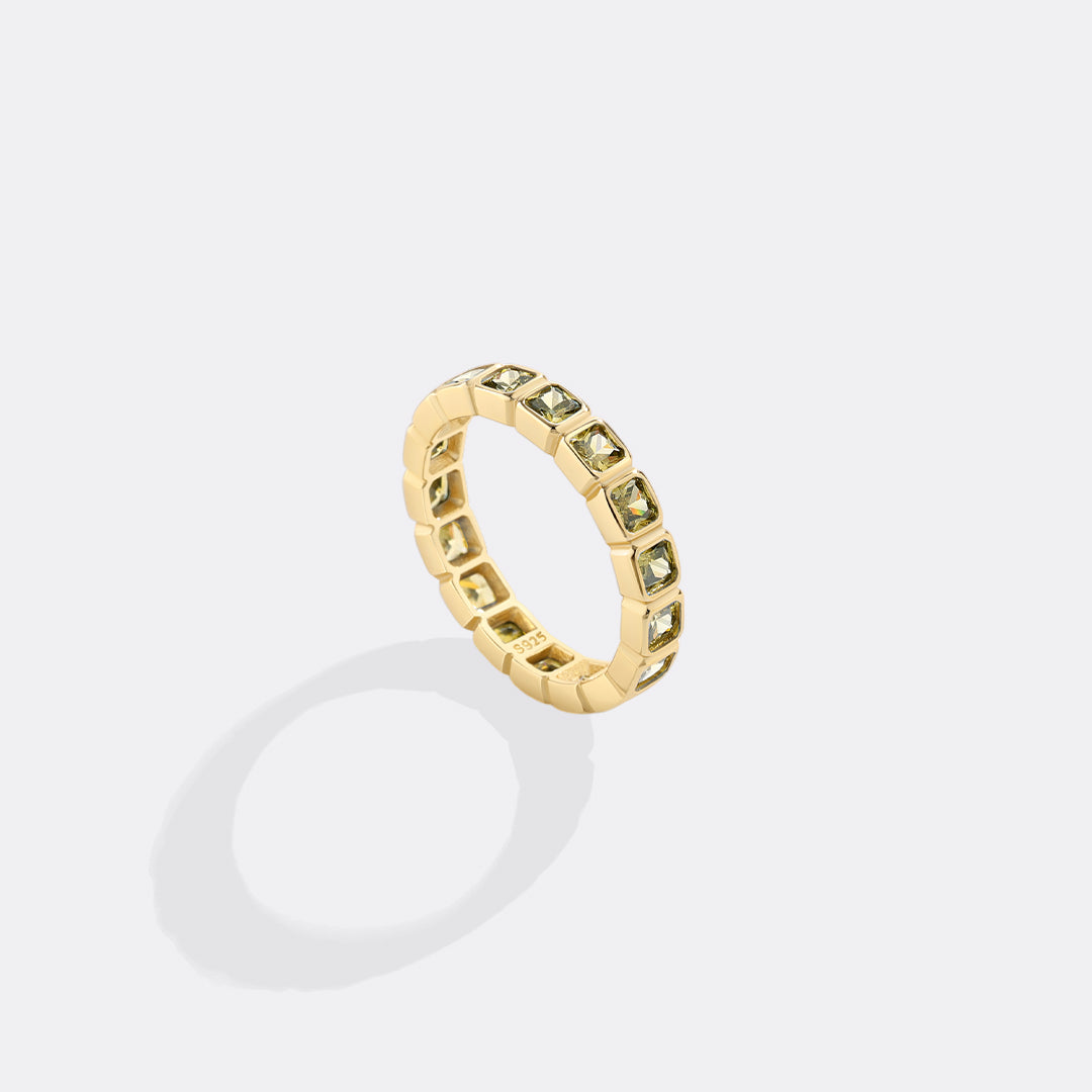 Asscher Cut Birthstone Eternity Ring