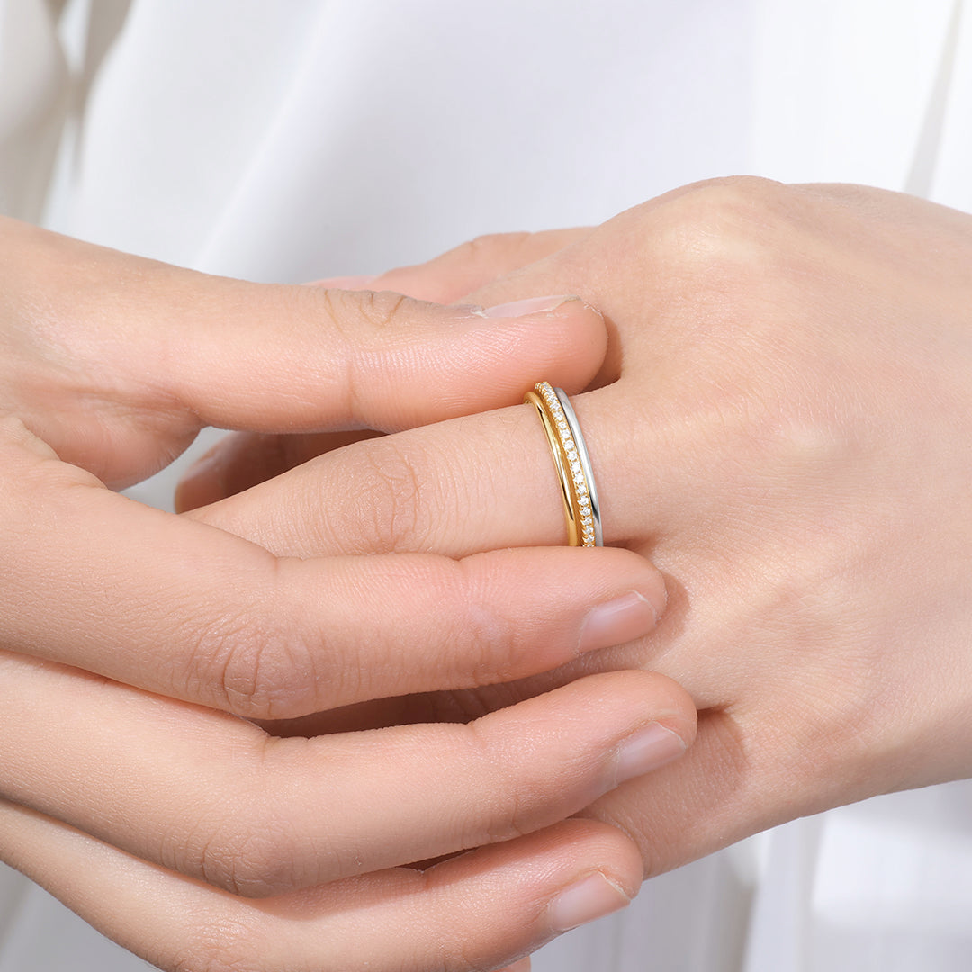 Gold and Silver Stacking Ring Set