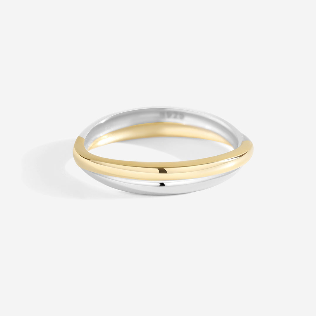 Mixed Metal Crossover Ring
