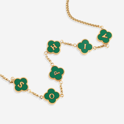 Colorful Clover Custom Name Bracelet