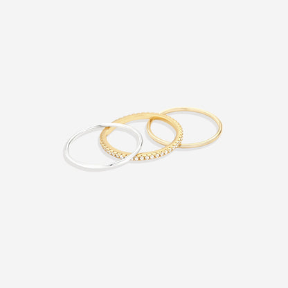 Gold and Silver Stacking Ring Set