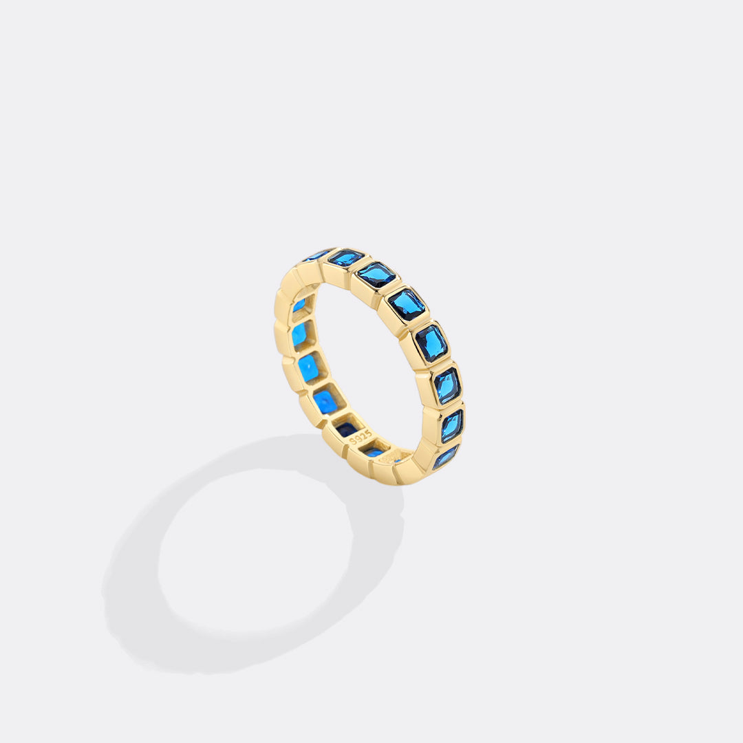 Asscher Cut Birthstone Eternity Ring