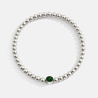 Gold Beaded Bubble Birthstone Bracelet