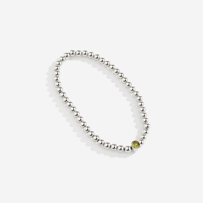 Gold Beaded Bubble Birthstone Bracelet