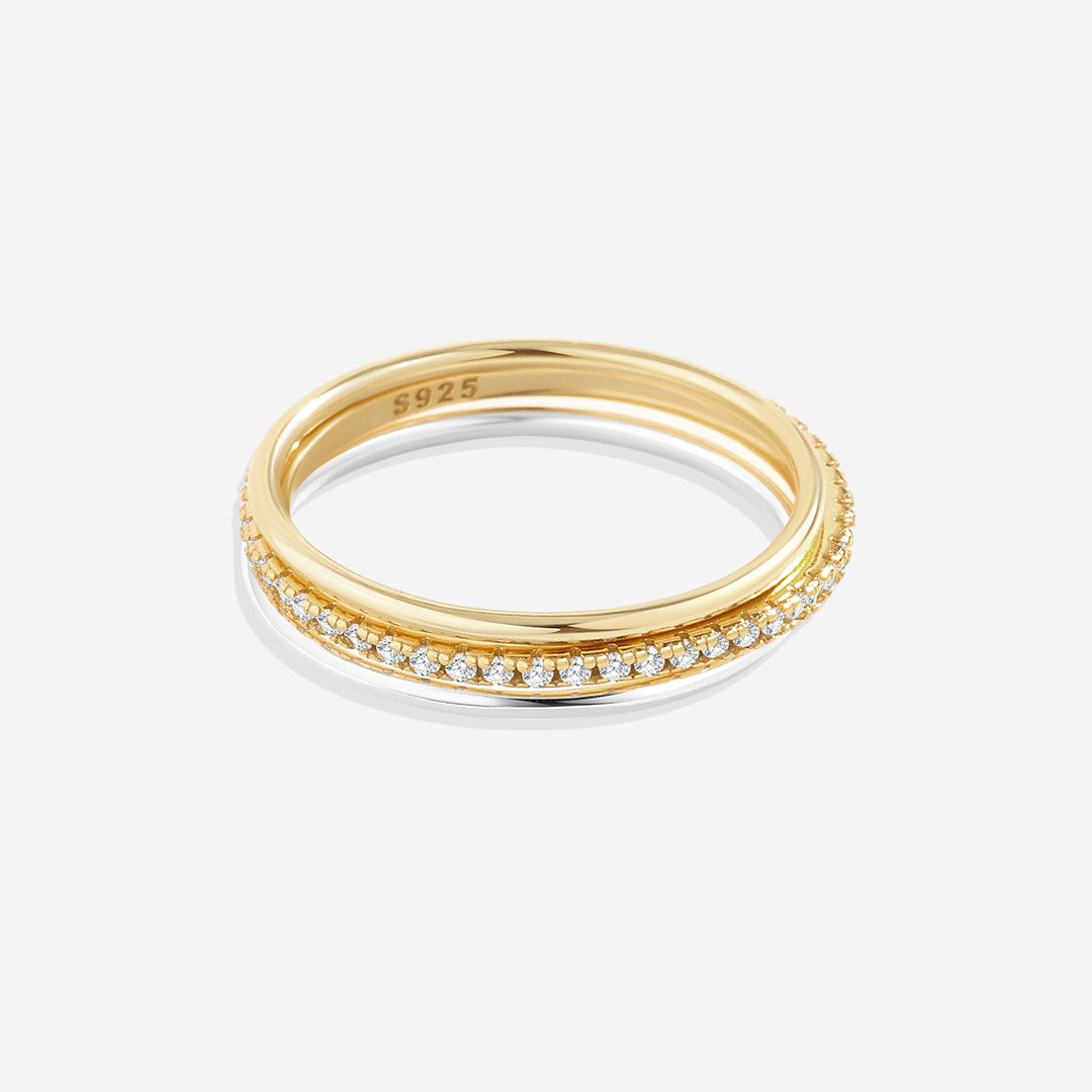Gold and Silver Stacking Ring Set