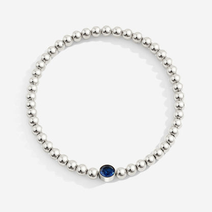 Gold Beaded Bubble Birthstone Bracelet