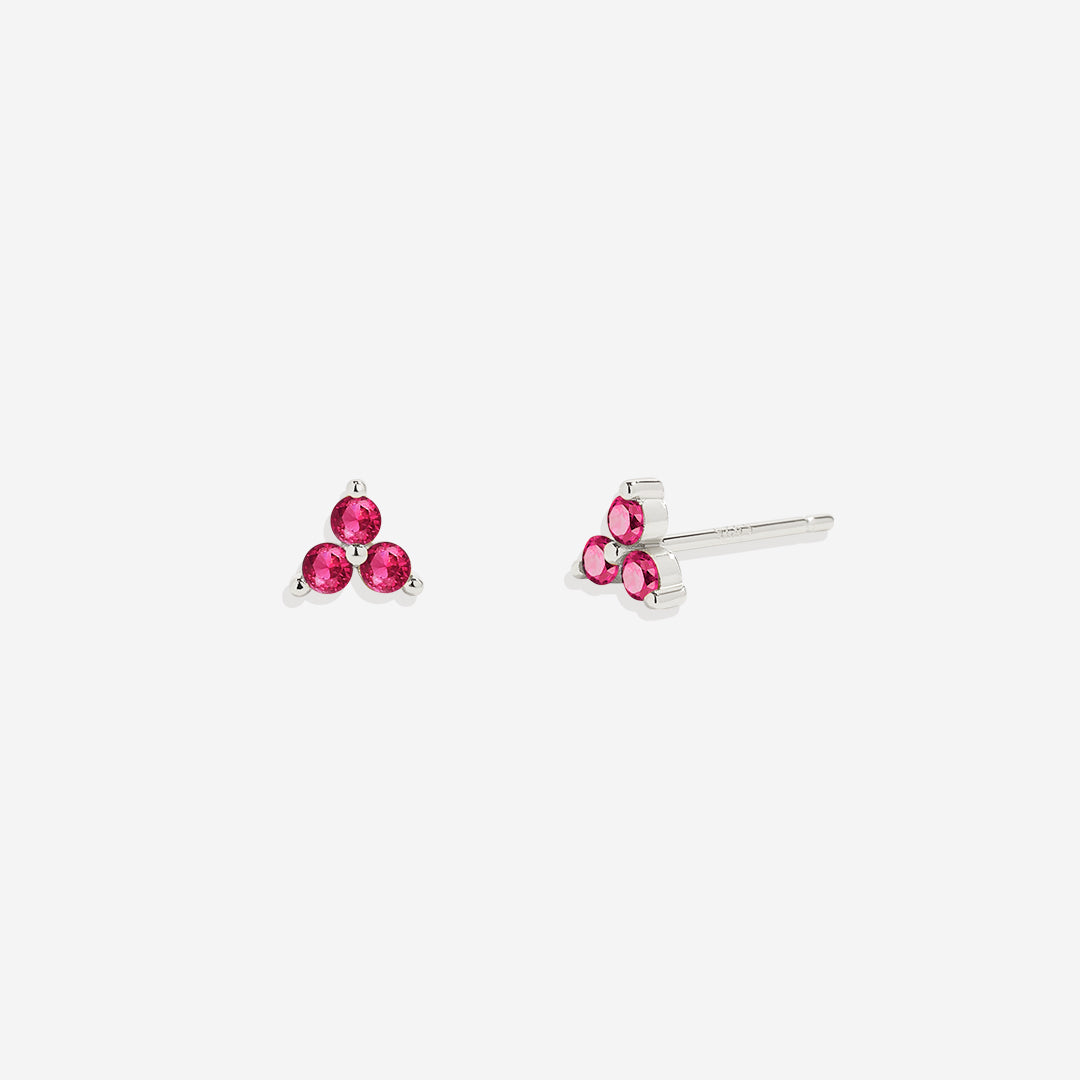 Trinity Birthstone Stud Earrings