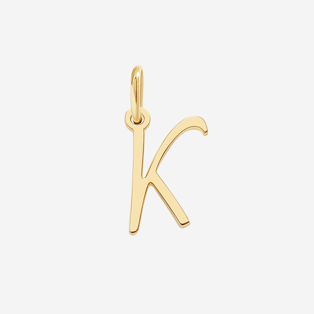 Cursive Initial Charm – Gold
